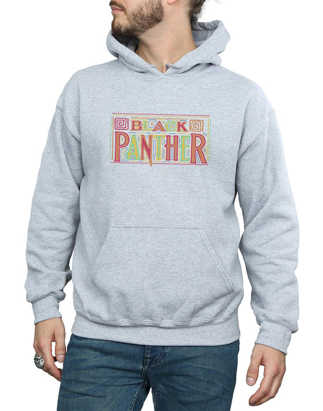 Sports Grey - Side - Marvel Mens Black Panther Tribal Logo Hoodie