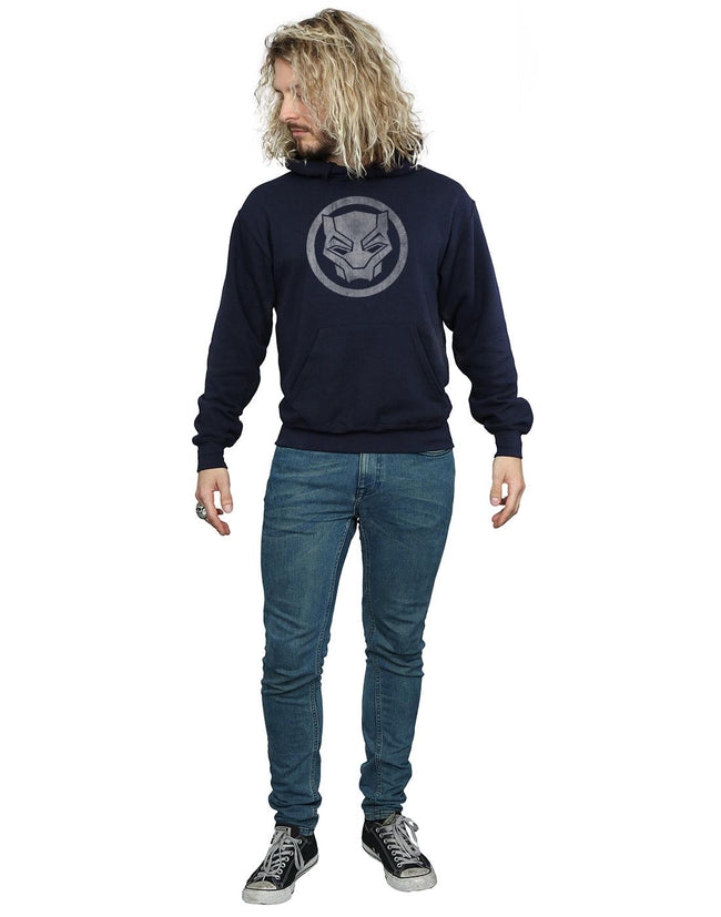 Navy Blue - Lifestyle - Marvel Mens Black Panther Distressed Icon Hoodie