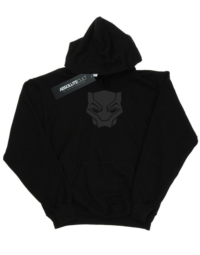 Black - Front - Marvel Mens Black Panther Black On Black Hoodie