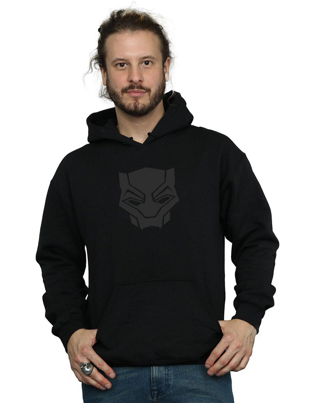Black - Back - Marvel Mens Black Panther Black On Black Hoodie
