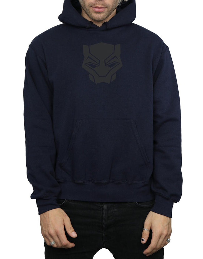 Navy Blue - Side - Marvel Mens Black Panther Black On Black Hoodie