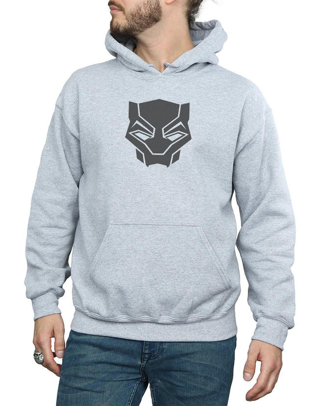 Sports Grey - Side - Marvel Mens Black Panther Black On Black Hoodie