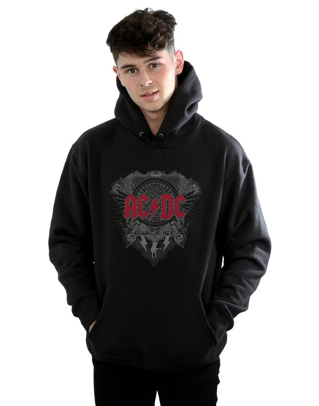 Black - Lifestyle - AC-DC Mens Black Ice Cotton Hoodie
