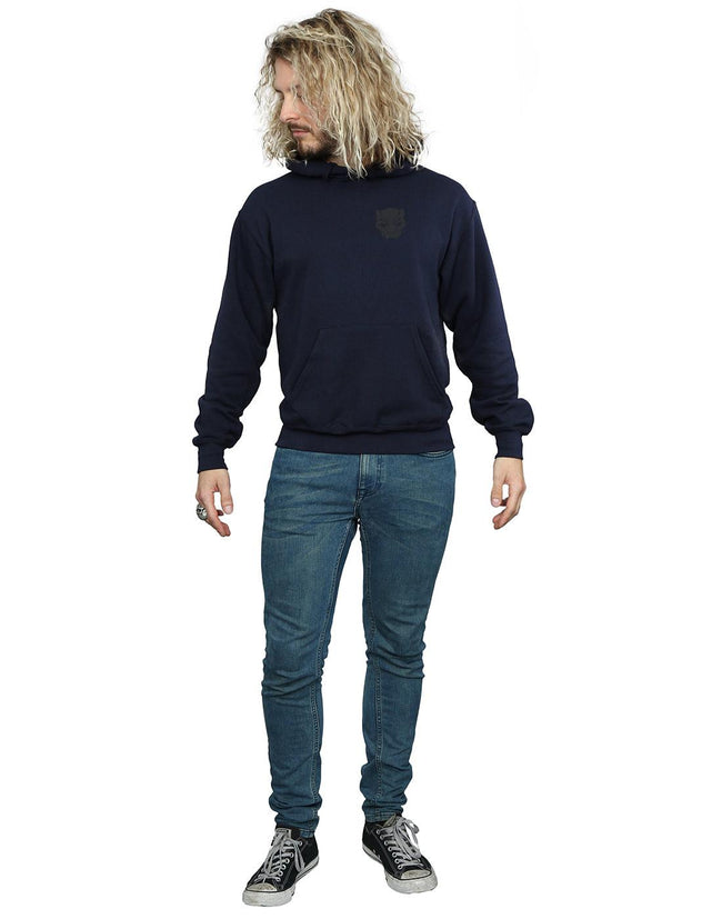 Navy Blue - Lifestyle - Marvel Mens Black Panther Black On Black Chest Print Hoodie
