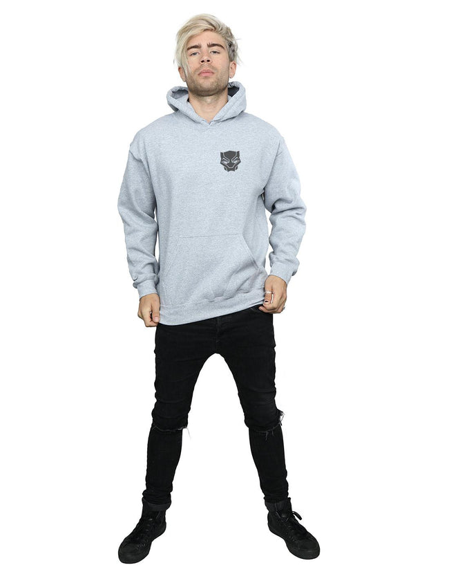 Sports Grey - Lifestyle - Marvel Mens Black Panther Black On Black Chest Print Hoodie