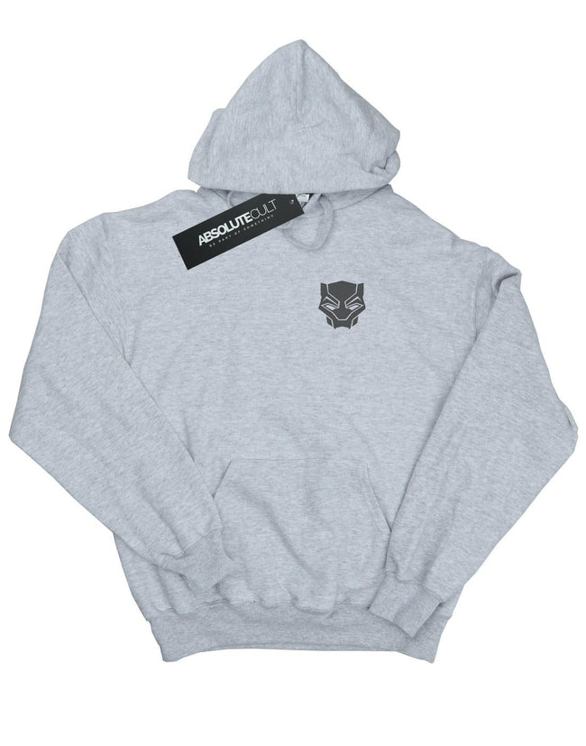 Sports Grey - Front - Marvel Mens Black Panther Black On Black Chest Print Hoodie