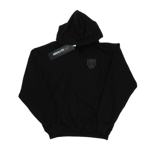Black - Front - Marvel Mens Black Panther Black On Black Chest Print Hoodie