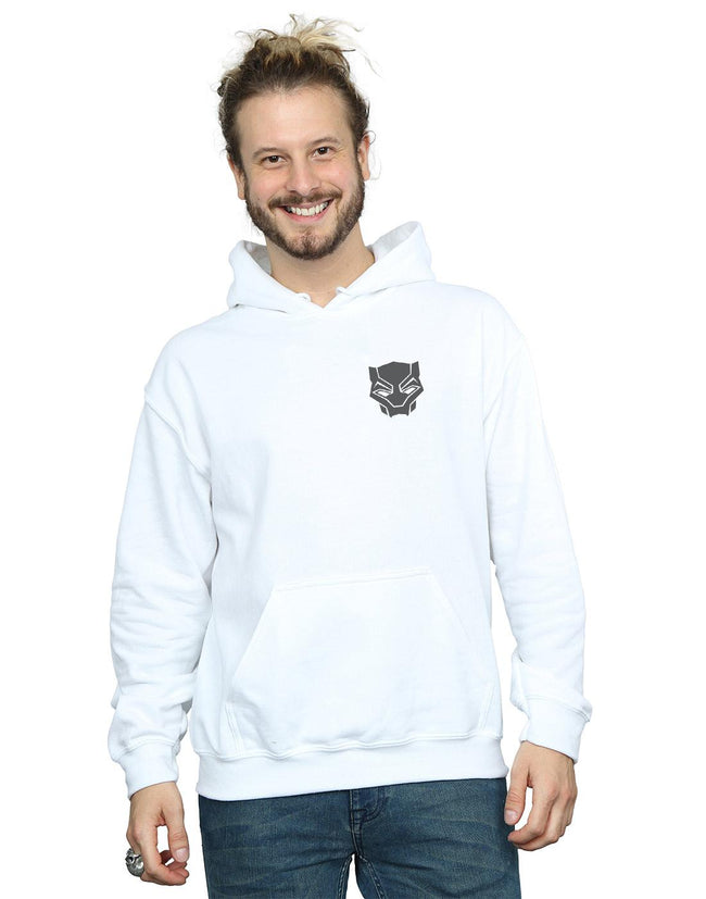 White - Back - Marvel Mens Black Panther Black On Black Chest Print Hoodie