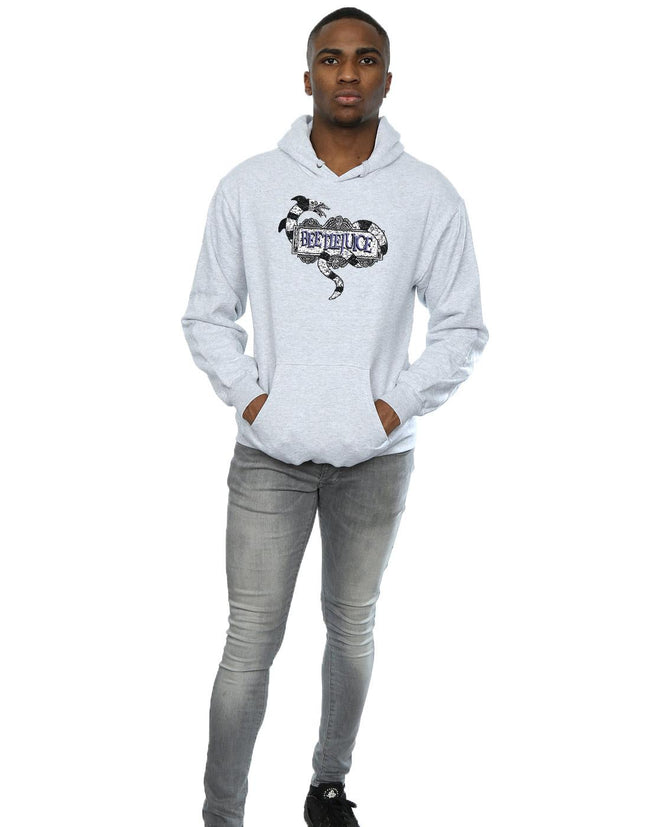 Sports Grey - Lifestyle - Beetlejuice Mens Sandworm Logo Hoodie