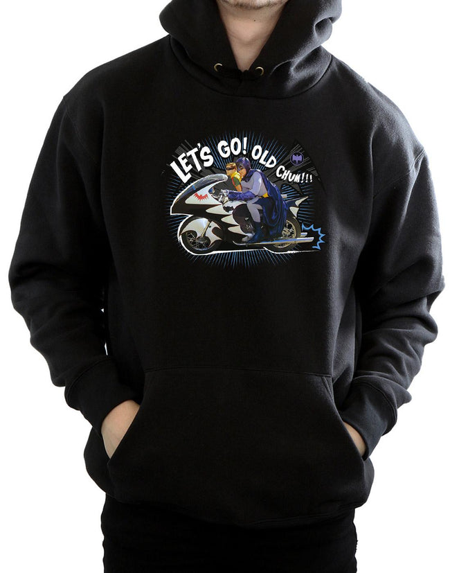 Black - Side - DC Comics Mens Batman TV Series Bat Bike Hoodie