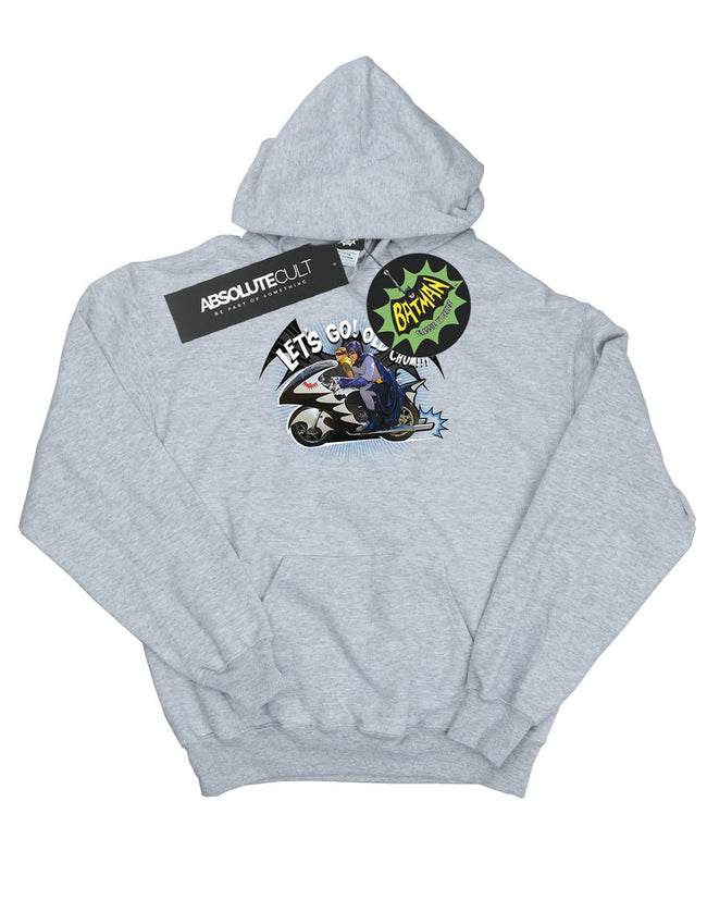 Sports Grey - Front - DC Comics Mens Batman TV Series Bat Bike Hoodie