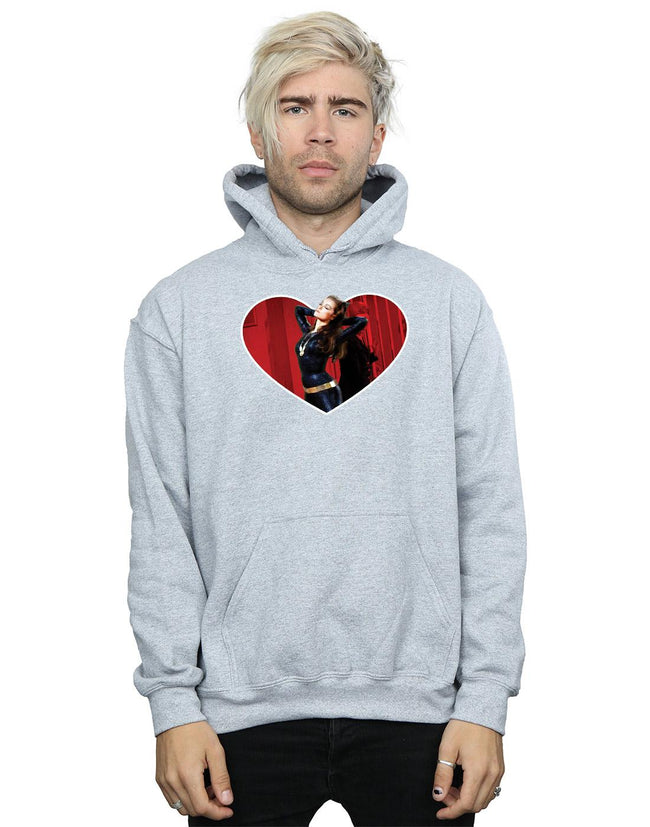 Sports Grey - Back - DC Comics Mens Batman TV Series Catwoman Heart Hoodie