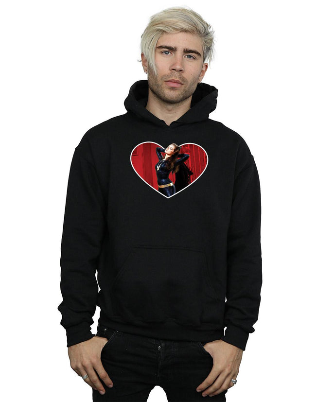 Black - Back - DC Comics Mens Batman TV Series Catwoman Heart Hoodie