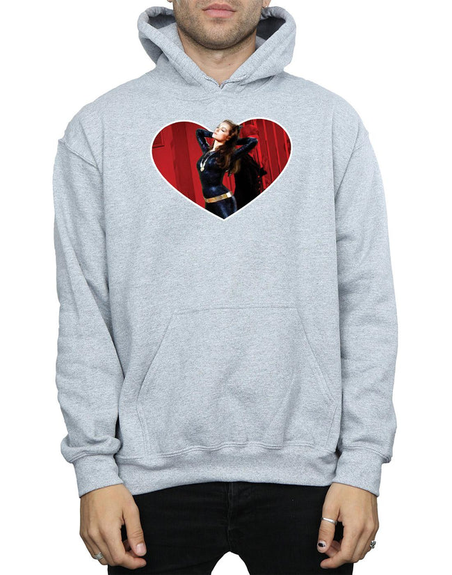 Sports Grey - Side - DC Comics Mens Batman TV Series Catwoman Heart Hoodie
