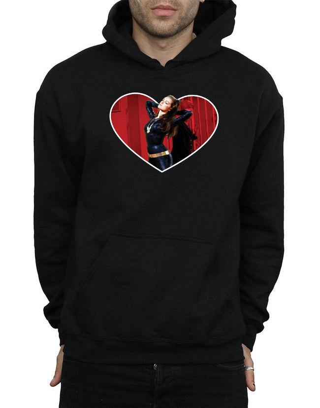 Black - Side - DC Comics Mens Batman TV Series Catwoman Heart Hoodie