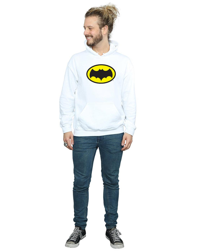 White - Lifestyle - DC Comics Mens Batman TV Series Logo Hoodie