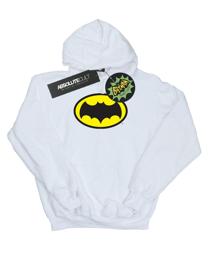White - Front - DC Comics Mens Batman TV Series Logo Hoodie