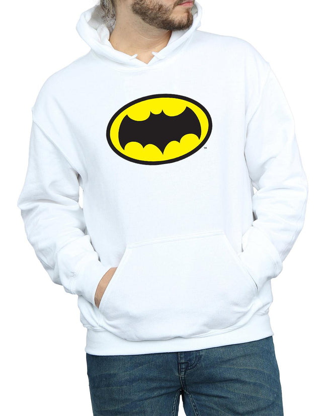 White - Side - DC Comics Mens Batman TV Series Logo Hoodie
