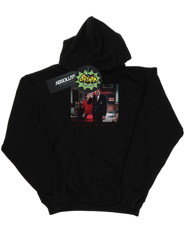 Black - Front - DC Comics Mens Batman TV Series Bruce & Dick Photo Hoodie