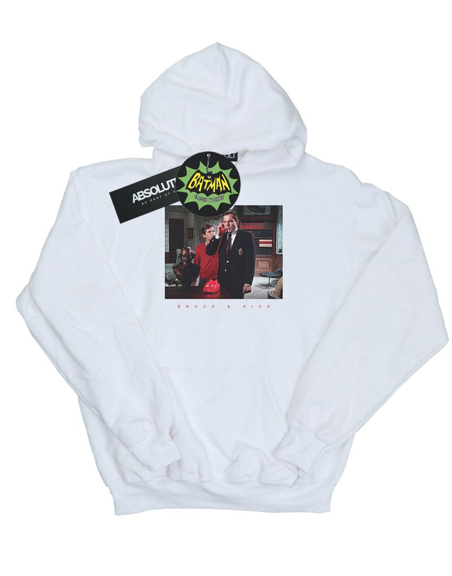 White - Front - DC Comics Mens Batman TV Series Bruce & Dick Photo Hoodie