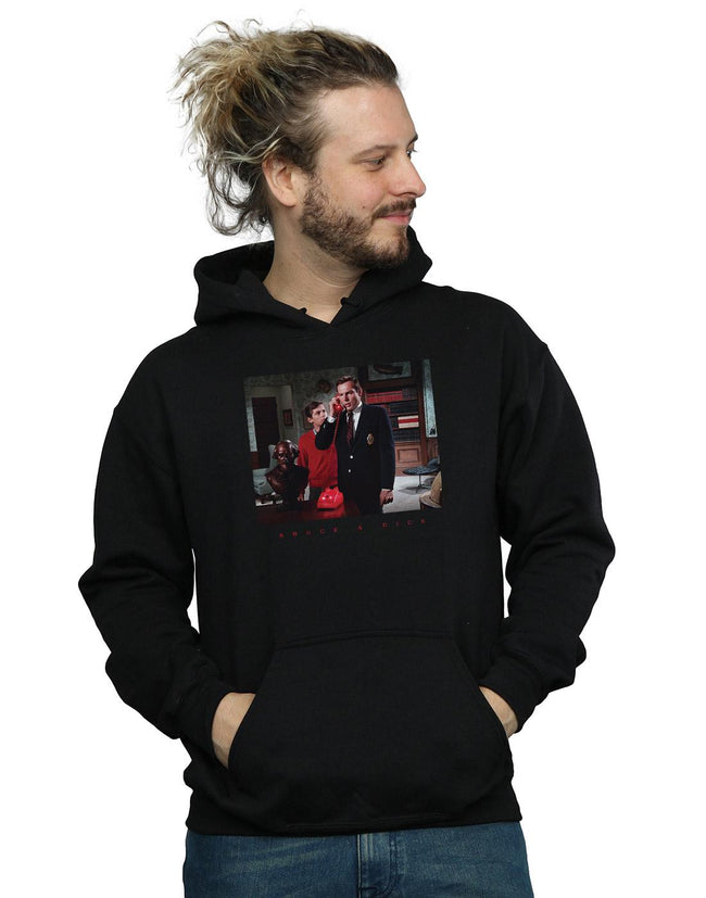 Black - Back - DC Comics Mens Batman TV Series Bruce & Dick Photo Hoodie