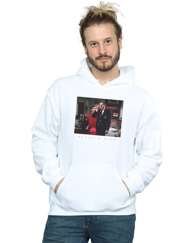 White - Back - DC Comics Mens Batman TV Series Bruce & Dick Photo Hoodie