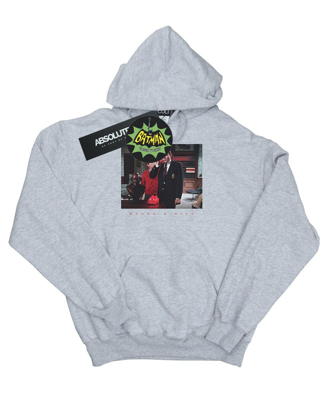 Sports Grey - Front - DC Comics Mens Batman TV Series Bruce & Dick Photo Hoodie