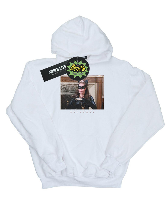 White - Front - DC Comics Mens Batman TV Series Catwoman Photo Hoodie