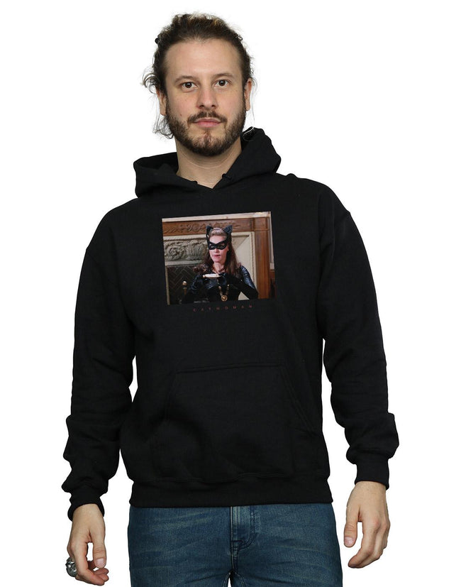 Black - Back - DC Comics Mens Batman TV Series Catwoman Photo Hoodie