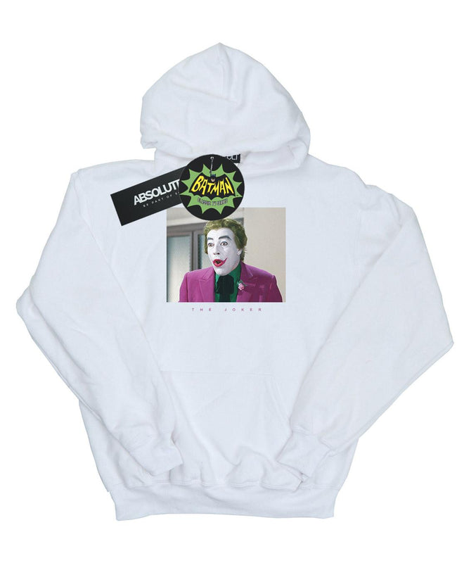 White - Front - DC Comics Mens Batman TV Series Joker Photograph Hoodie