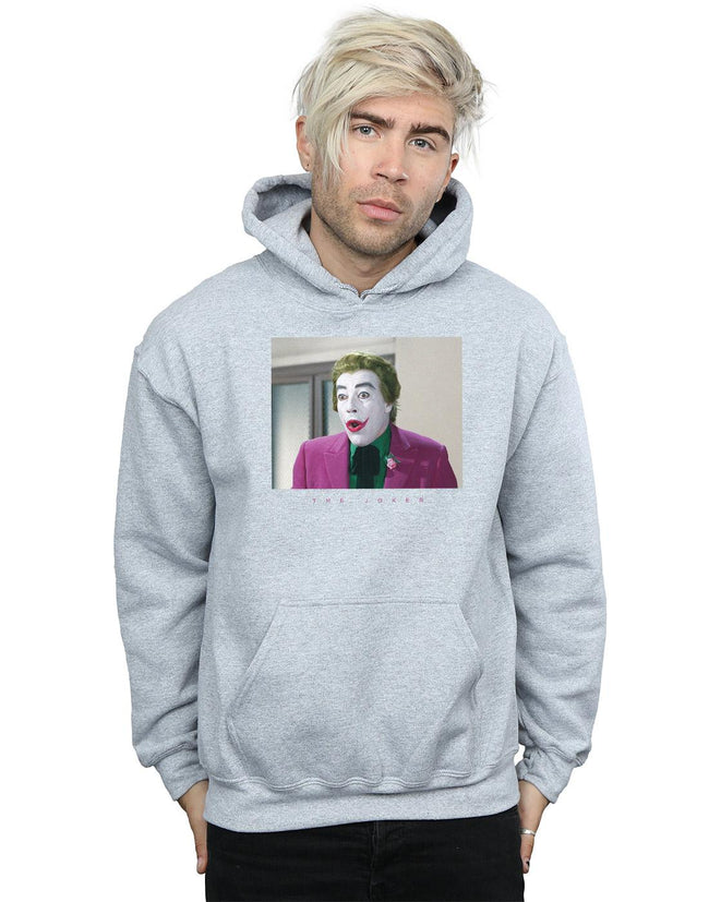 Sports Grey - Back - DC Comics Mens Batman TV Series Joker Photograph Hoodie