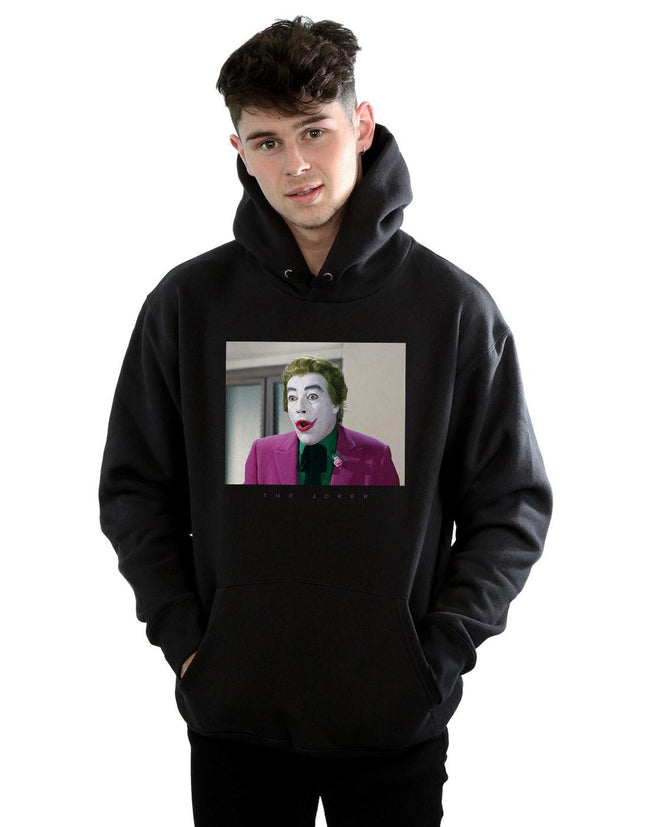Black - Back - DC Comics Mens Batman TV Series Joker Photograph Hoodie