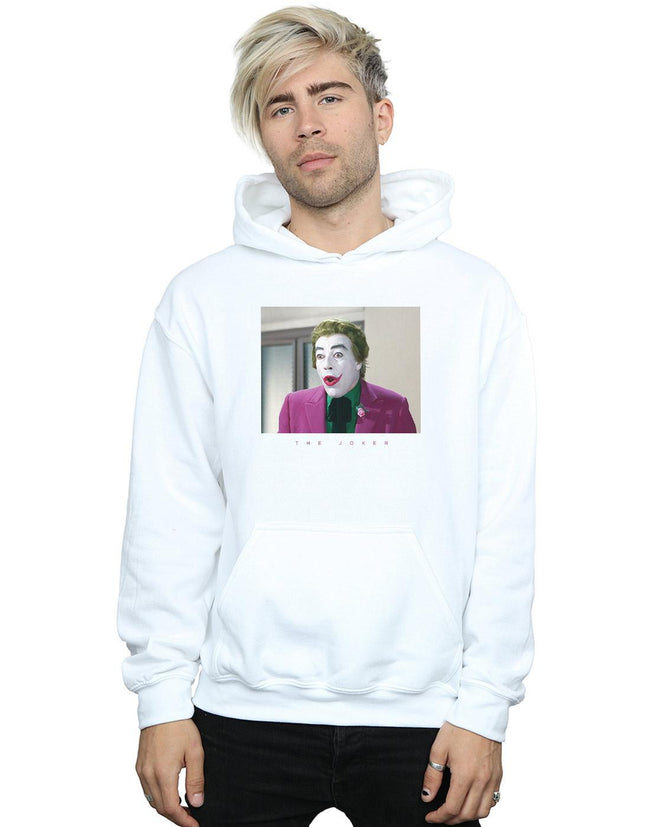 White - Back - DC Comics Mens Batman TV Series Joker Photograph Hoodie