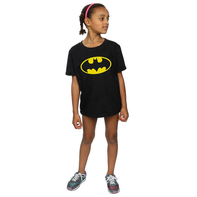 Black - Side - Batman Girls Logo Cotton T-Shirt