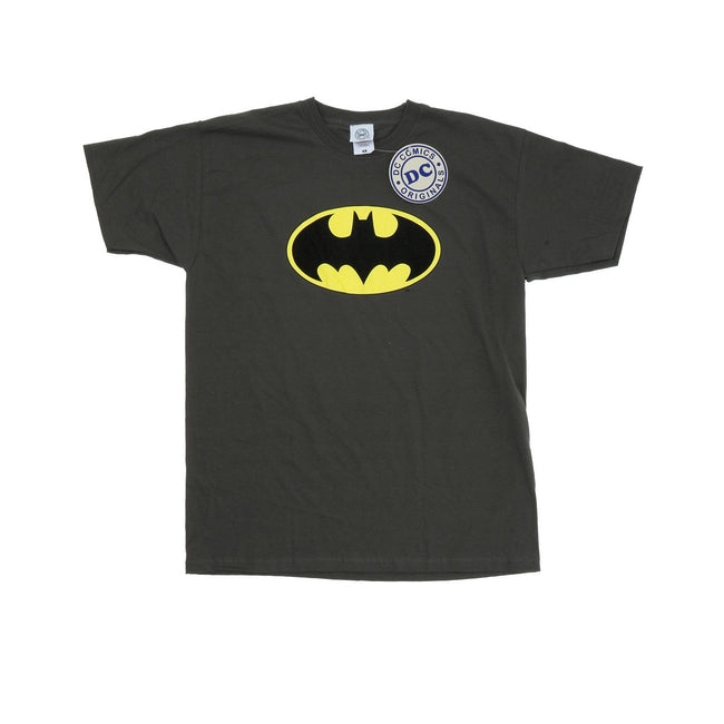 Charcoal - Front - Batman Girls Logo Cotton T-Shirt