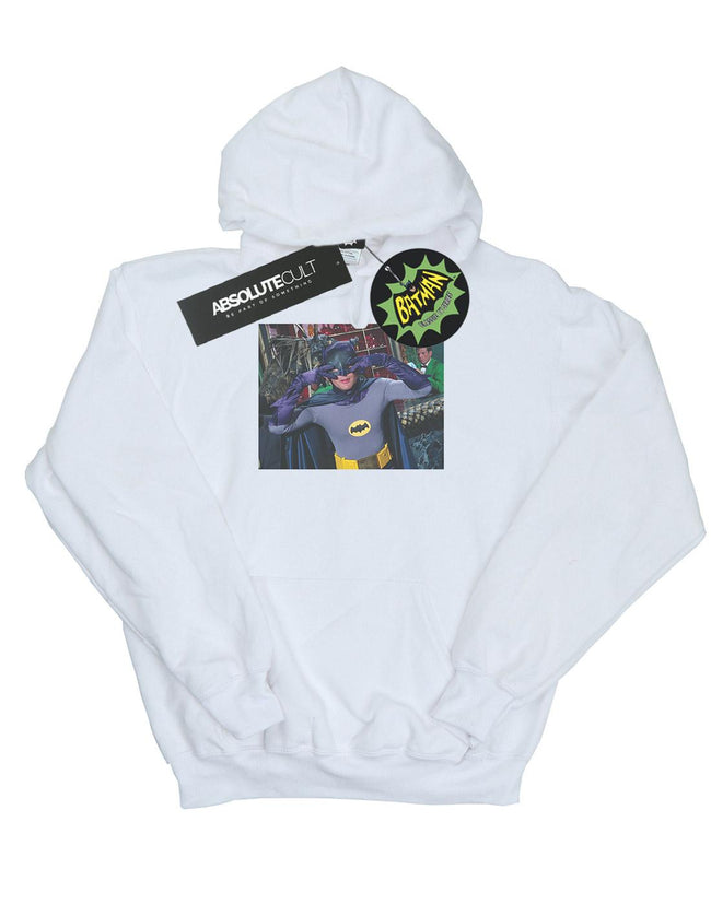 White - Front - DC Comics Mens Batman TV Series Batdance Photo Hoodie