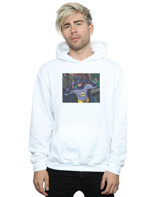 White - Back - DC Comics Mens Batman TV Series Batdance Photo Hoodie