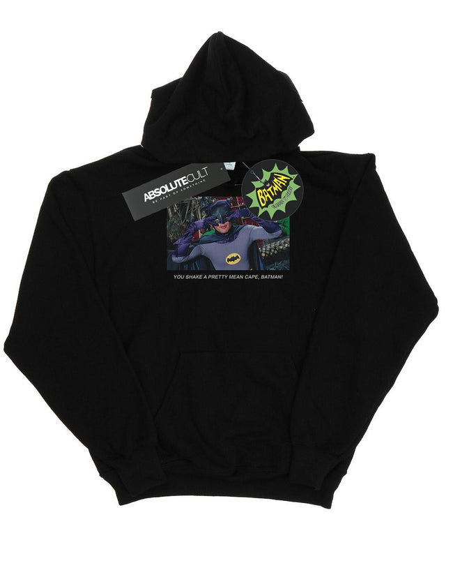 Black - Front - DC Comics Mens Batman TV Series Mean Cape Hoodie
