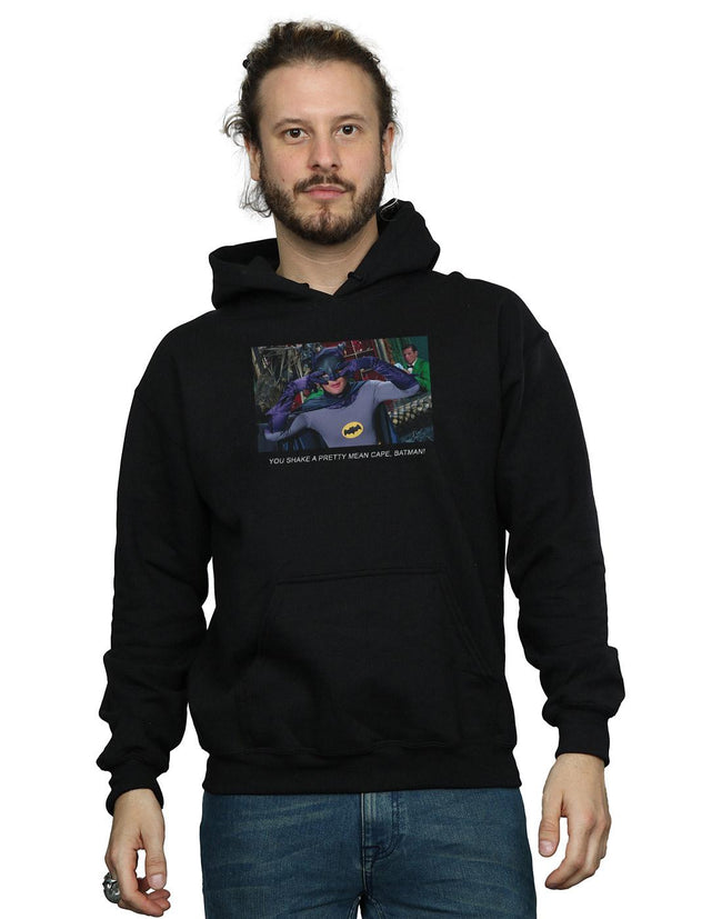 Black - Back - DC Comics Mens Batman TV Series Mean Cape Hoodie