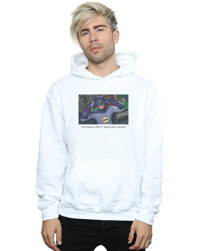 White - Back - DC Comics Mens Batman TV Series Mean Cape Hoodie