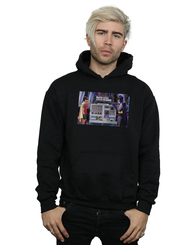 Black - Back - DC Comics Mens Batman TV Series Batcomputer Hoodie