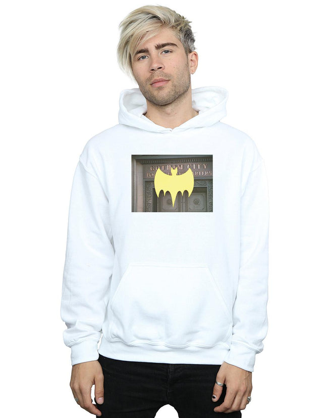 White - Back - DC Comics Mens Batman TV Series Gotham City Police Hoodie