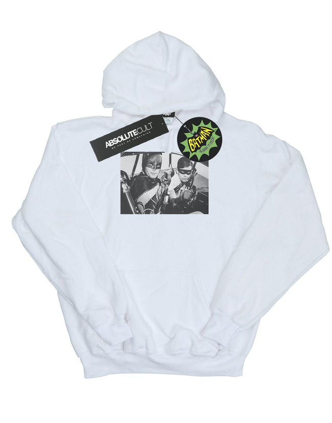 White - Front - DC Comics Mens Batman TV Series Ready For Action Hoodie