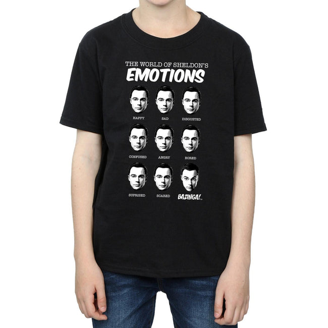 Black - Side - The Big Bang Theory Boys Sheldon Emotions Cotton T-Shirt