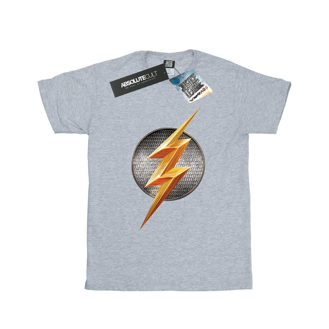 Sports Grey - Front - Flash Womens-Ladies Logo Cotton Boyfriend T-Shirt