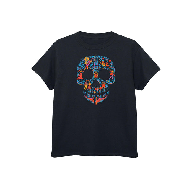 Black - Front - Coco Girls Skull Cotton T-Shirt
