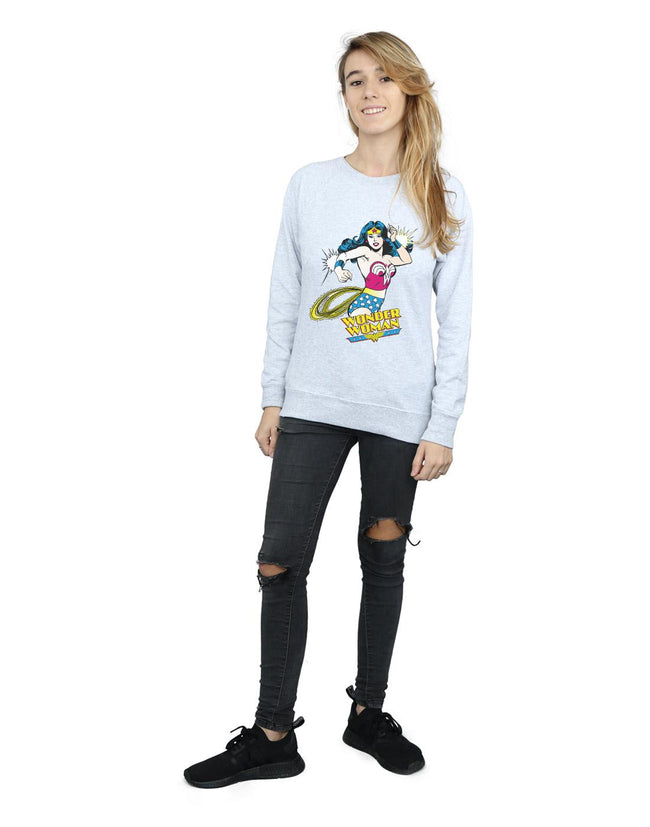 Heather Grey - Lifestyle - Wonder Woman Womens-Ladies Lasso Cotton Sweatshirt
