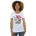 White - Back - Tom and Jerry Womens-Ladies Cat & Mouse Chase Cotton T-Shirt