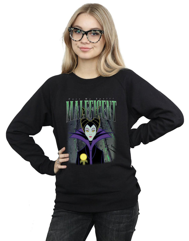 Black - Lifestyle - Sleeping Beauty Womens-Ladies Maleficent Montage Cotton Sweatshirt