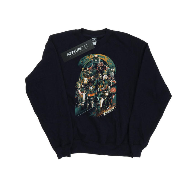 Black - Front - Avengers Infinity War Womens-Ladies Team Cotton Sweatshirt